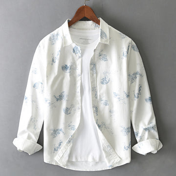 Trendy Printed Shirt Long Sleeve Men's Fashion Casual All-matching