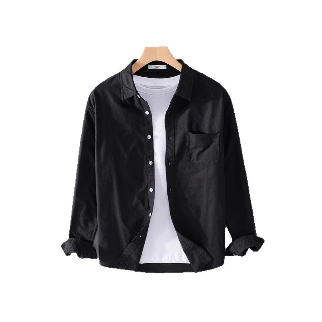 Solid Color Shirt Boys Coat Spring And Autumn Long Sleeve White Autumn Top