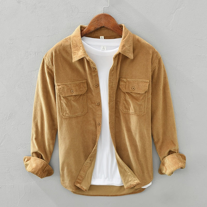 Spring Students Hong Kong Style Fashion Brand All-matching Loose Solid Color Work Clothes Shirt Coat