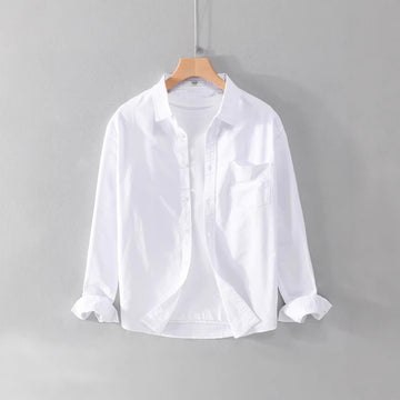 Solid Color Shirt Boys Coat Spring And Autumn Long Sleeve White Autumn Top