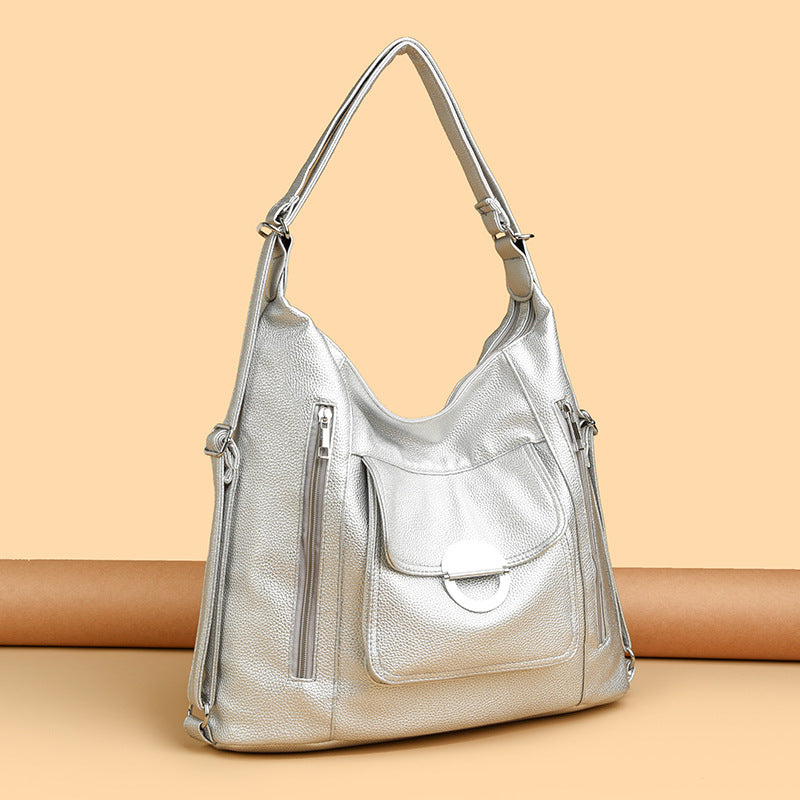 Washed Leather Shoulder Large Capacity Portable Messenger Bag