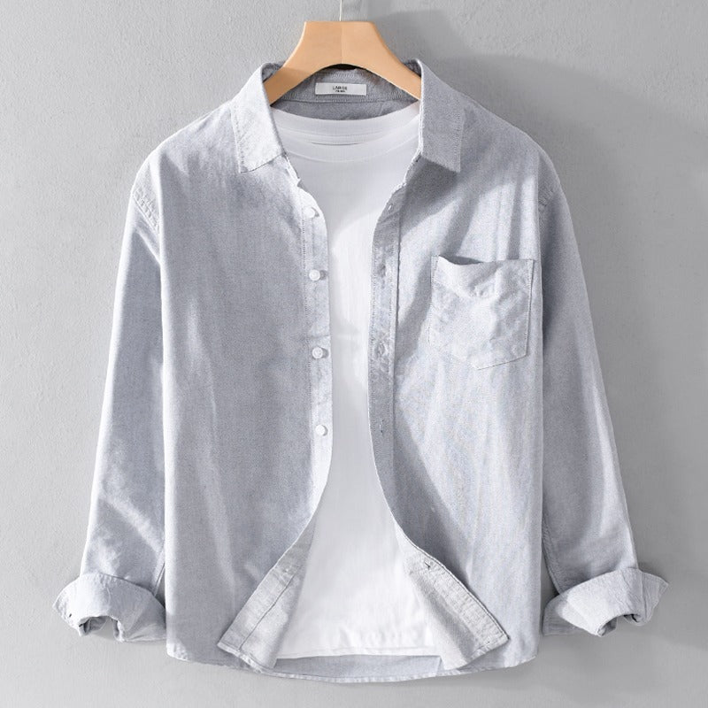 Solid Color Shirt Boys Coat Spring And Autumn Long Sleeve White Autumn Top